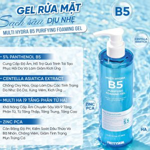 Gel rua mat Pretty Skin Multi Hydra B5 Purifying Foaming Gel 10