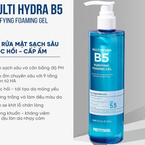 Gel rua mat Pretty Skin Multi Hydra B5 Purifying Foaming Gel 7