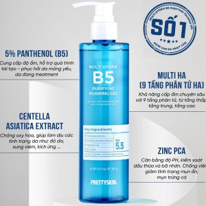 Gel rua mat Pretty Skin Multi Hydra B5 Purifying Foaming Gel 8